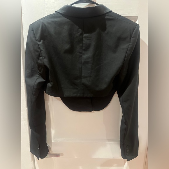 Zara Tailored Cropped Blazer Black Size XS - Picture 2 of 7